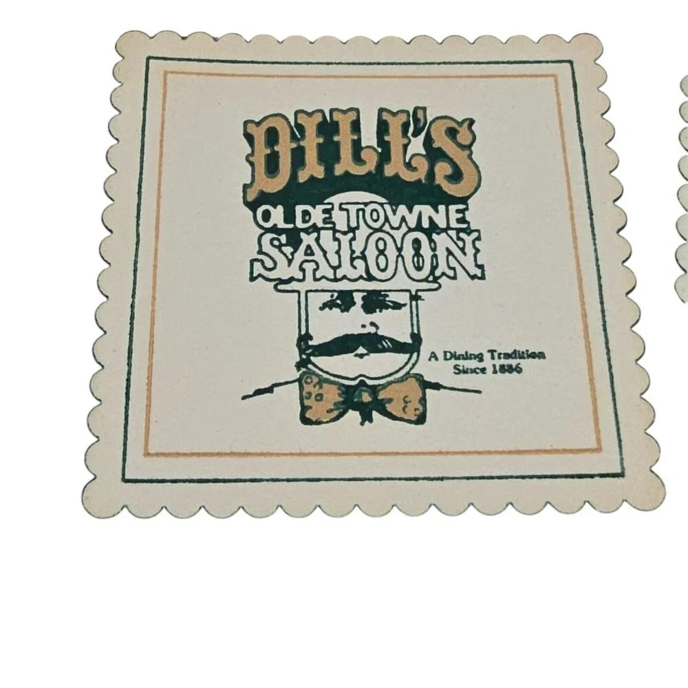Vintage Coasters Dills Olde Towne Saloon Restaurant Ephemera Bar Food and Spirit
